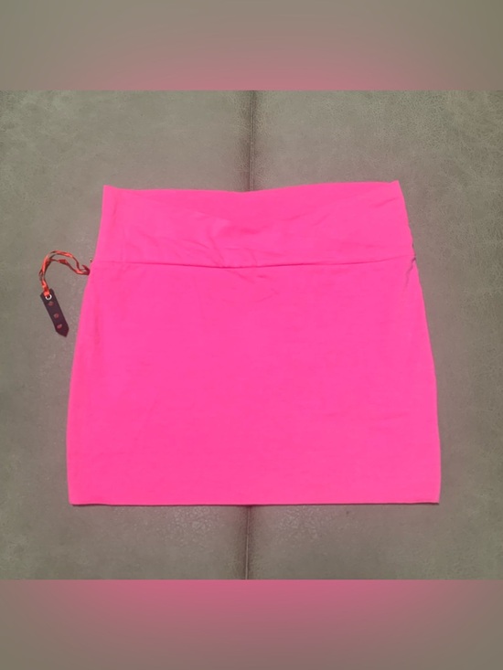 Poof Apparel Dresses & Skirts - Poof Apparel Womens Pink Soft cross front waist Stretch Mini Skirt NEW